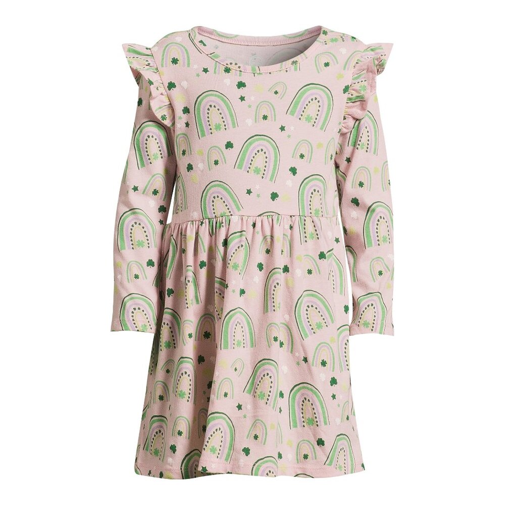 Wonder Nation Rainbow TODDLER GIRLS Pink Dress SIZE 5T NEW